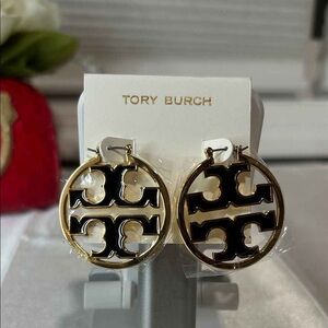 Tory Burch Gold and Black Earrings